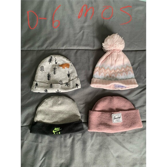 Baby Beanie Hats Boy Girl 0-3 Mos 3 Mos 0-6 Mos Assorted Lot of 9 - Picture 7 of 8
